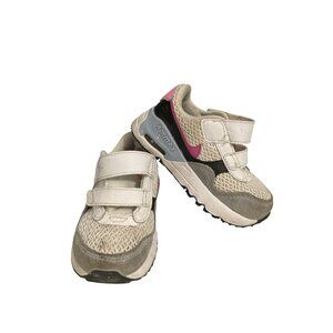 Nike Air Max System Baby Trainers Toddler size 6C White Pink Blue Mesh Sneakers